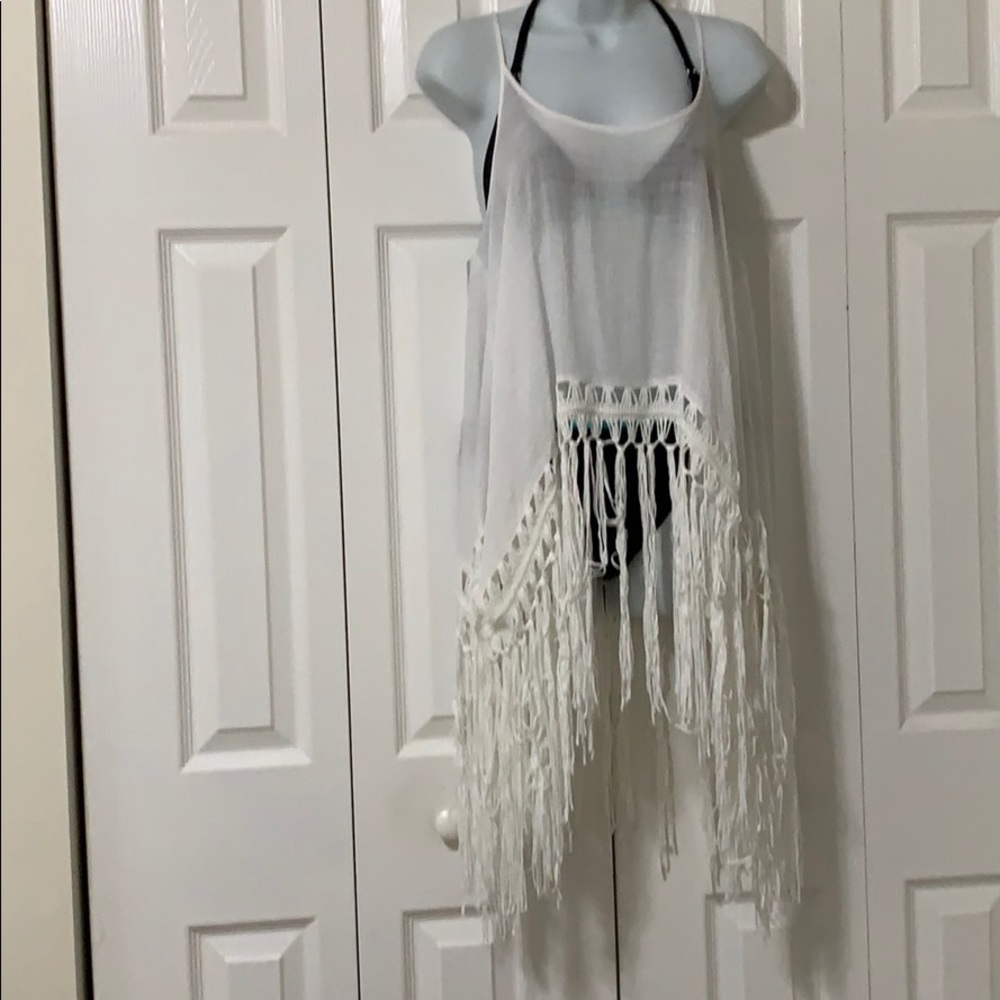 CupShe White Boho Fringed Cover Up
